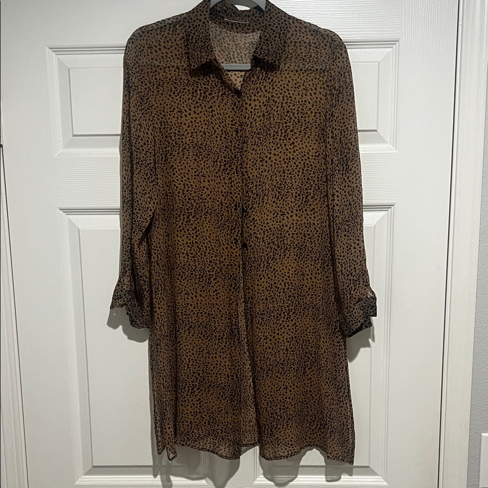 Sheer Leopard Print Tunic / Coverup